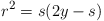 Equazione: [r^2= s(2y-s)]