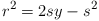 Equazione: [r^2= 2sy-s^2 ]