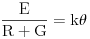 Equazione: [\rm \frac{E}{R + G} = k\theta]