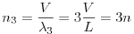 Equazione: [n_3 = \frac{V}{\lambda_3} = 3\frac{V}{L} = 3n ]